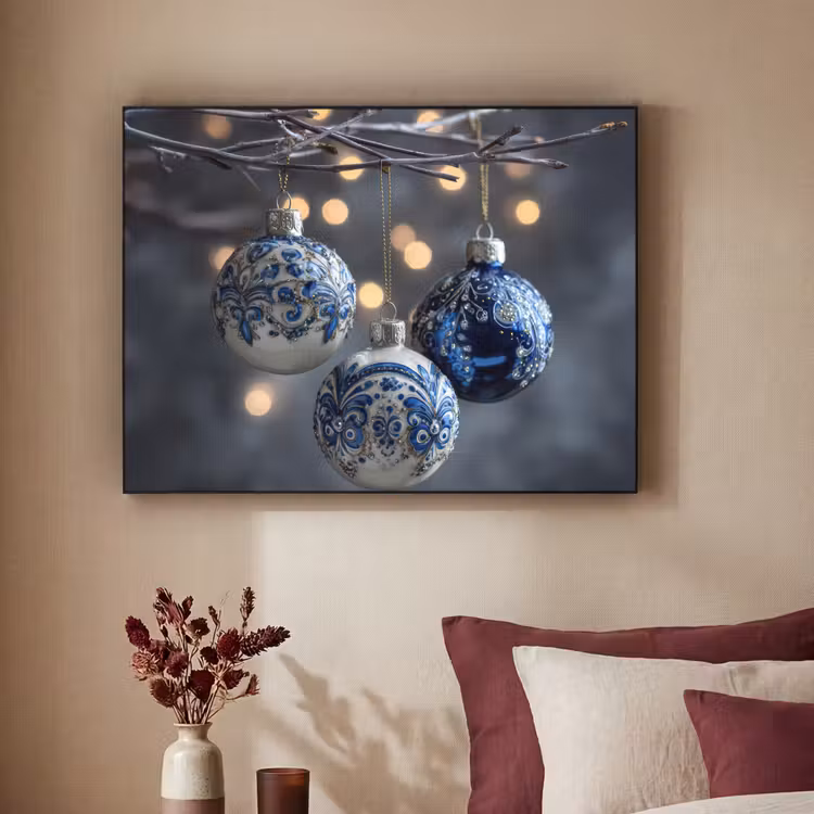 Art Frame - Kerstbal - Versierd - Blauw — 2