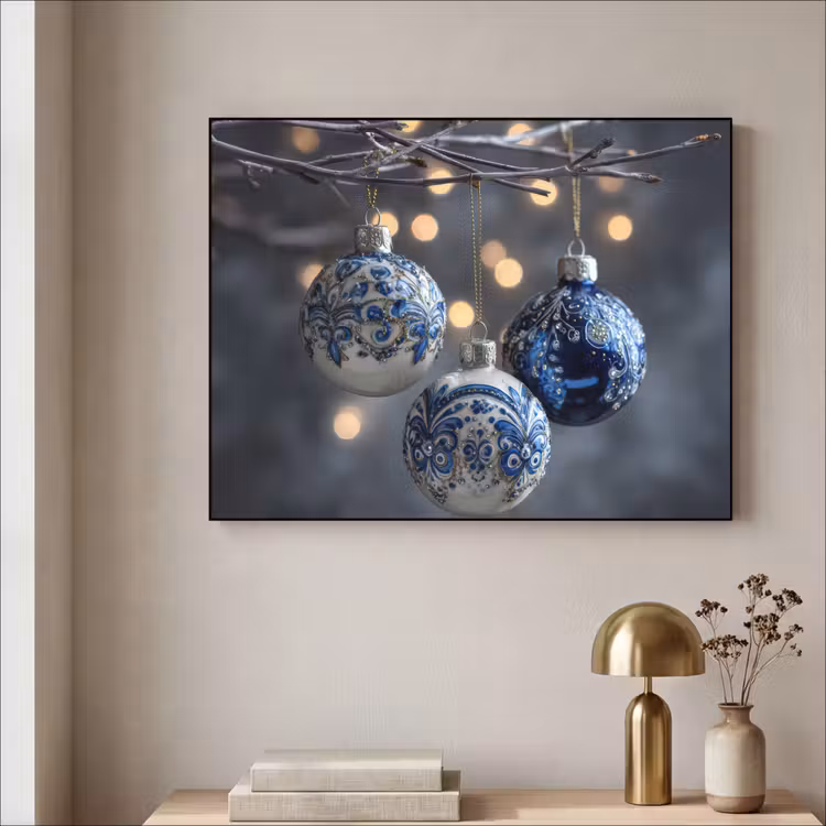 Art Frame - Kerstbal - Versierd - Blauw — 3