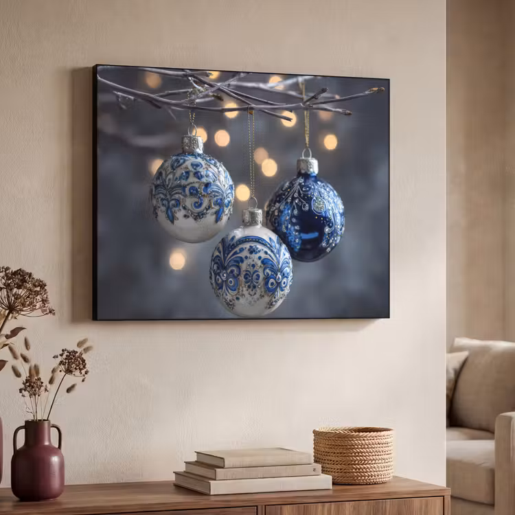Art Frame - Kerstbal - Versierd - Blauw — 4