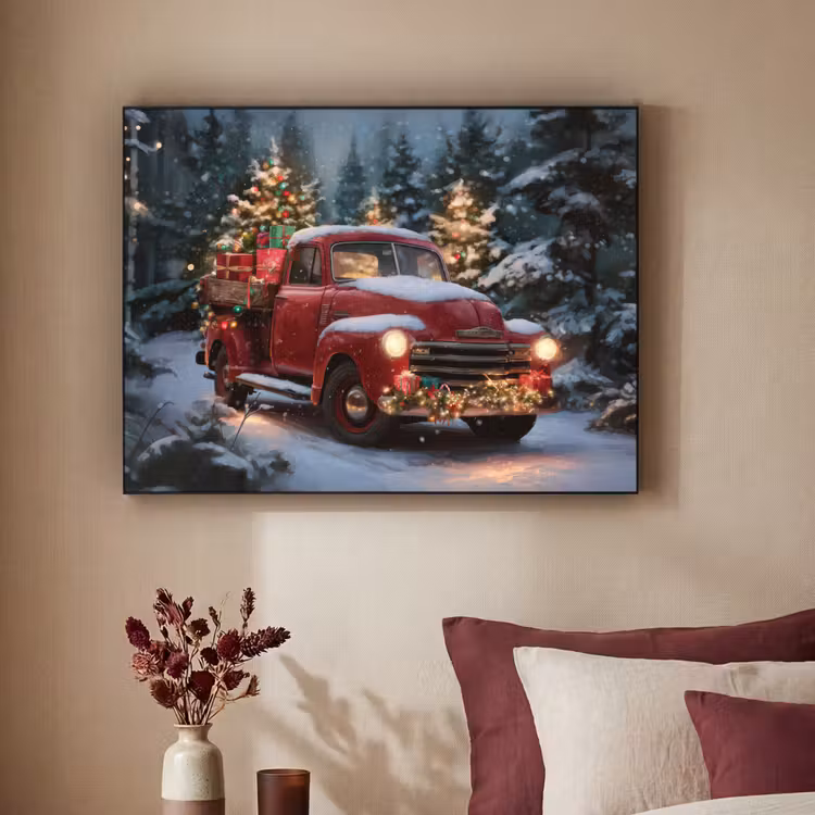 Art Frame - Kersttruck - Sneeuwbos - Rood — 2