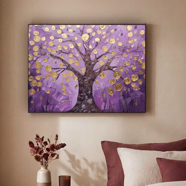 Art Frame - Levensboom - Boom - Paars - Goud - Modern — 2