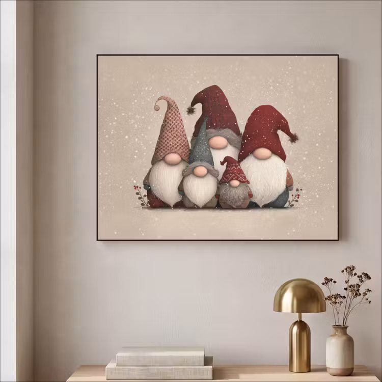 Art Frame - Kabouters - Kerst - Sneeuw - Puntmutsen — 3