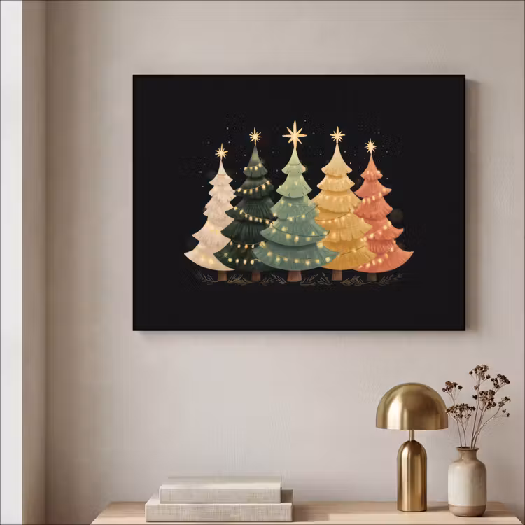 Art Frame - Kerstbomen - Kleurrijk - Lichtjes - Ster — 3
