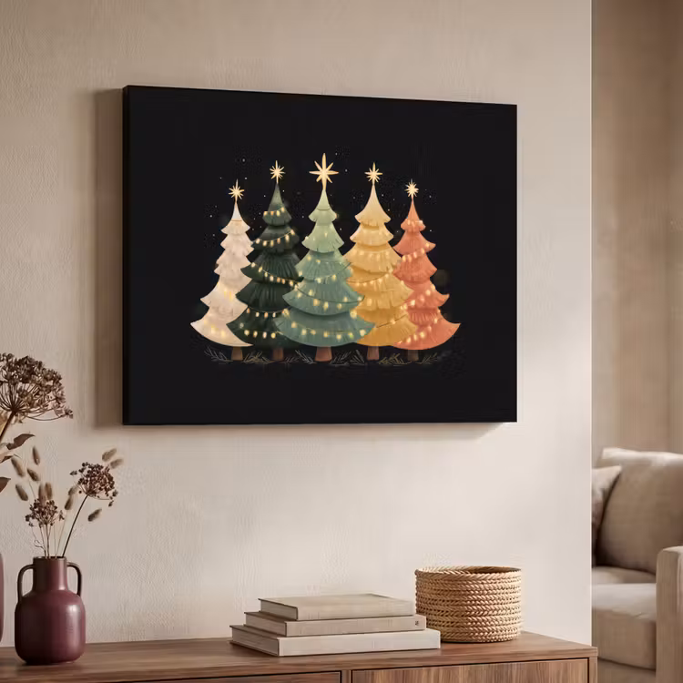Art Frame - Kerstbomen - Kleurrijk - Lichtjes - Ster — 4