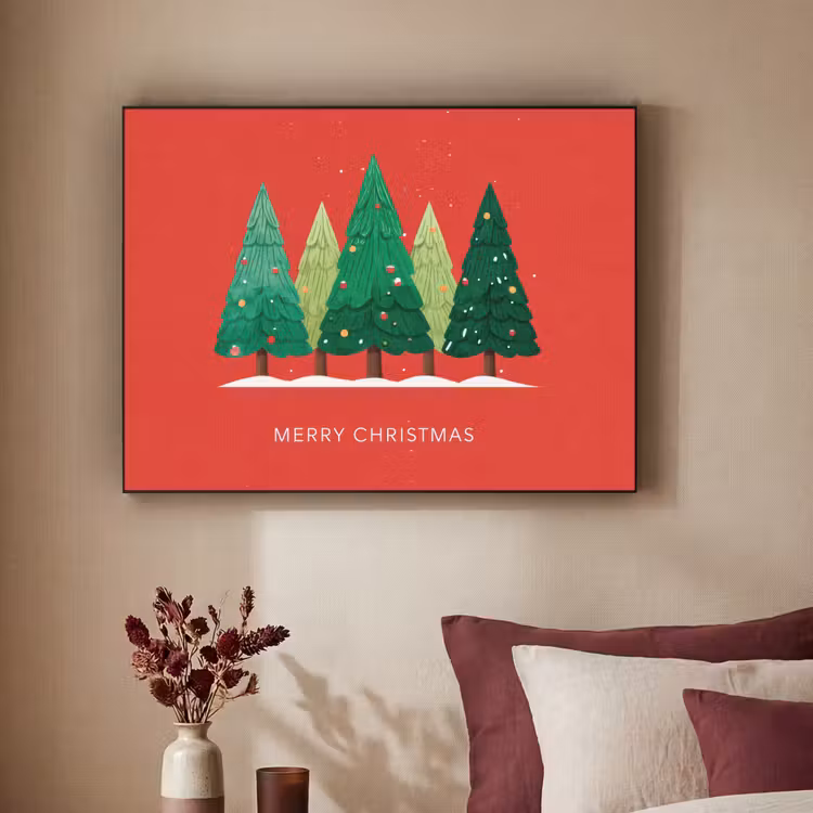 Art Frame - Minimalistisch - Kerstbomen - Rood - Sneeuw — 2