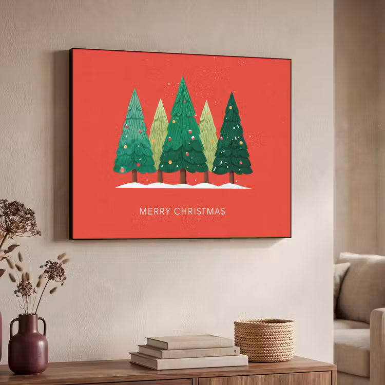 Art Frame - Minimalistisch - Kerstbomen - Rood - Sneeuw — 4