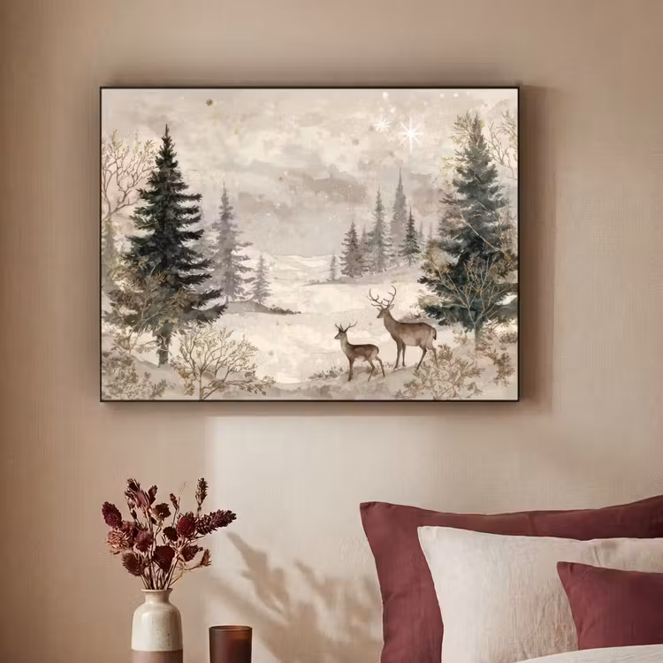 Art Frame - Bos - Herten - Winter - Sneeuw — 2