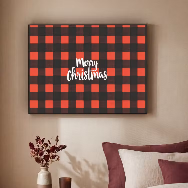 Art Frame - Geruit - Rood - Tekst - Christmas — 2