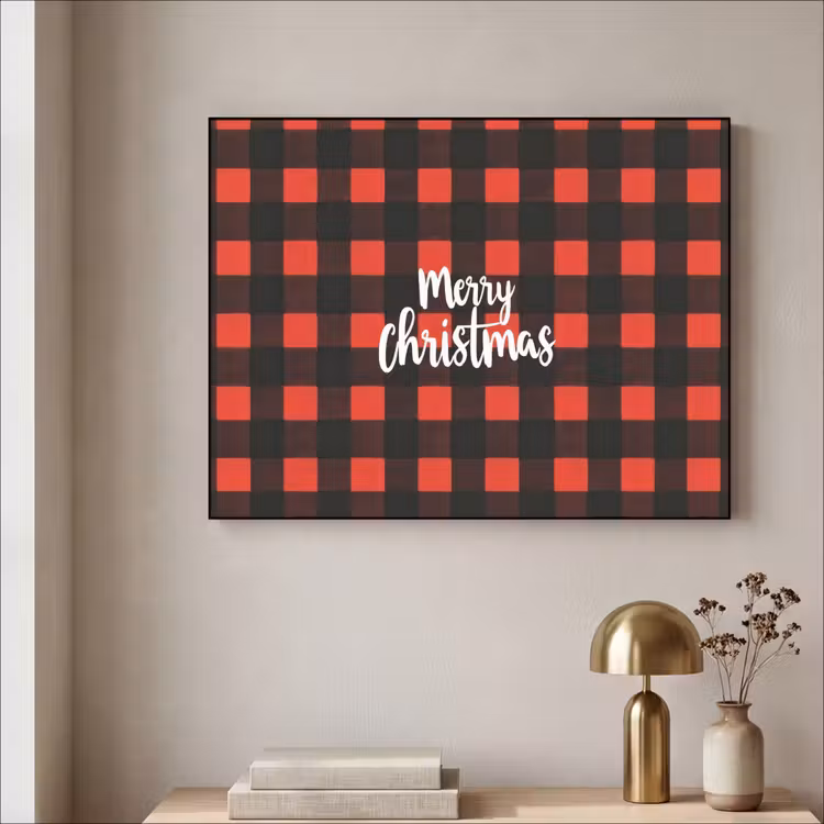 Art Frame - Geruit - Rood - Tekst - Christmas — 3