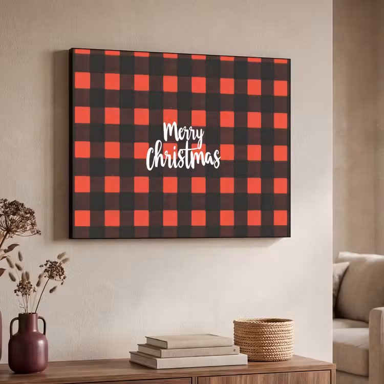 Art Frame - Geruit - Rood - Tekst - Christmas — 4
