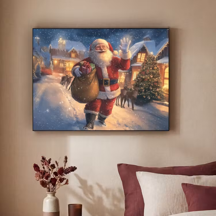 Art Frame - Kerstman - Dorp - Hert - Donker — 2