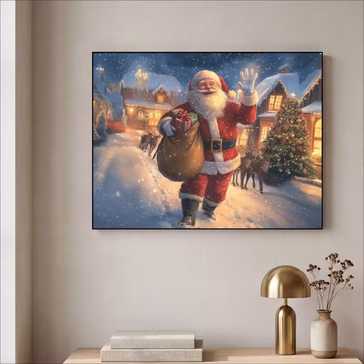 Art Frame - Kerstman - Dorp - Hert - Donker — 3