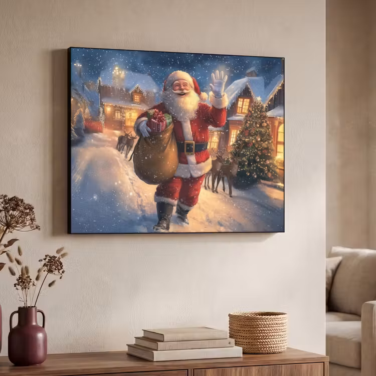 Art Frame - Kerstman - Dorp - Hert - Donker — 4