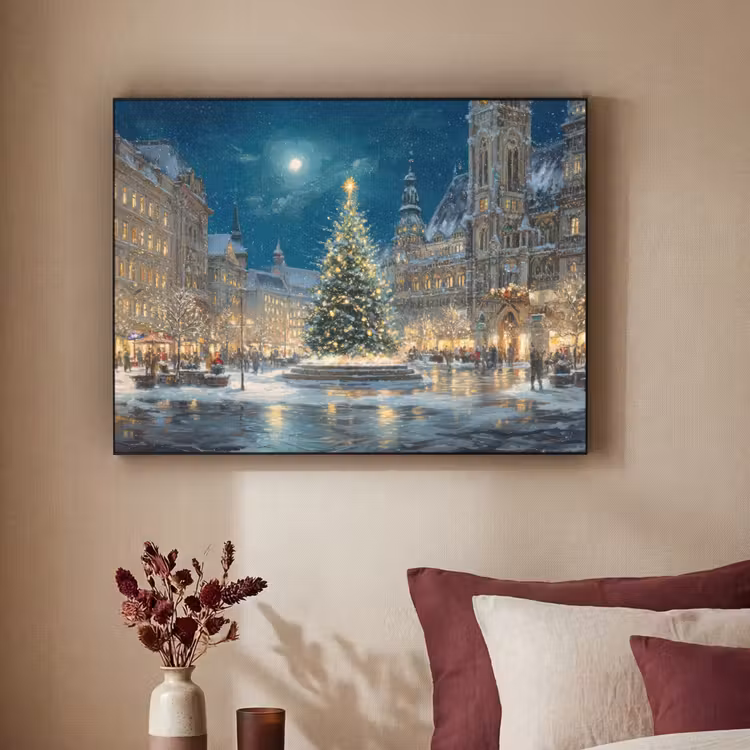 Art Frame - Kerstnacht - Stadsplein - Meerkleurig — 2