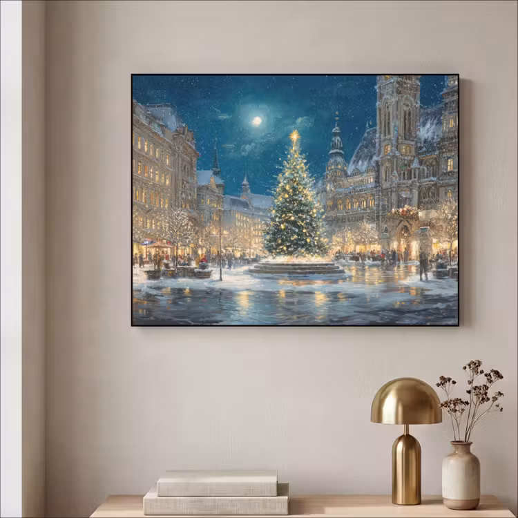 Art Frame - Kerstnacht - Stadsplein - Meerkleurig — 3