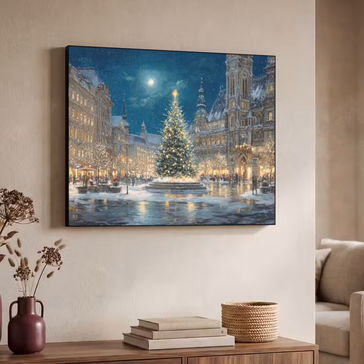 Art Frame - Kerstnacht - Stadsplein - Meerkleurig — 4