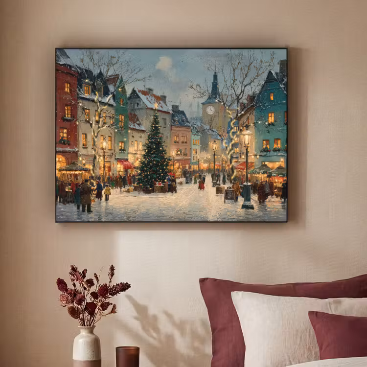 Art Frame - Kerstsfeer - Stadsplein - Kleurrijk — 2