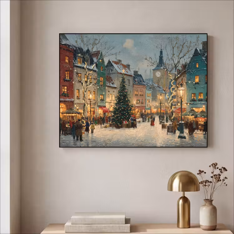 Art Frame - Kerstsfeer - Stadsplein - Kleurrijk — 3