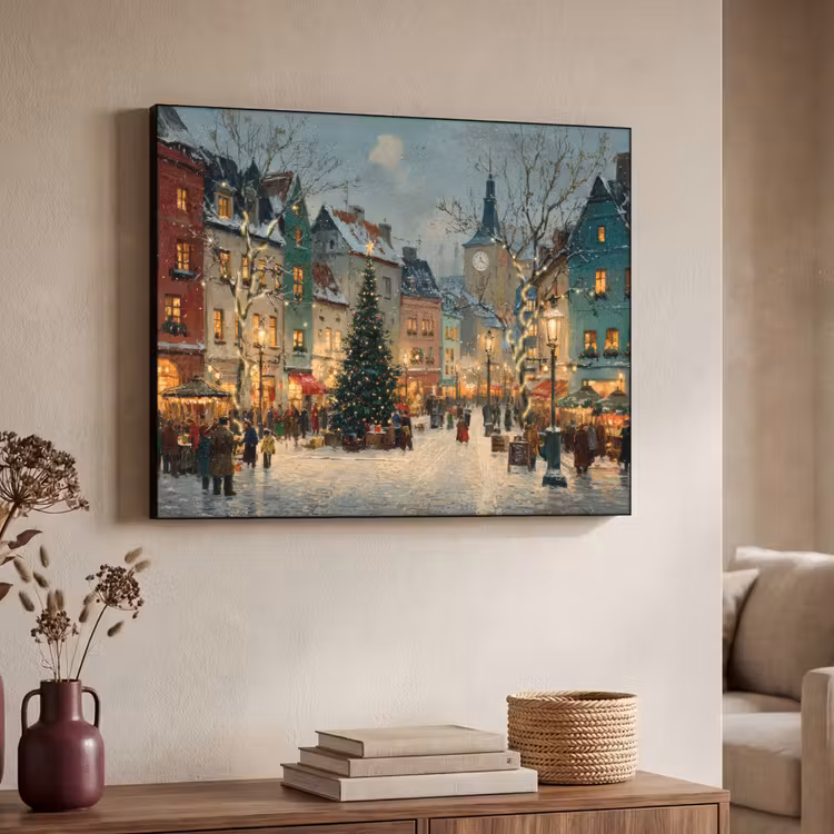 Art Frame - Kerstsfeer - Stadsplein - Kleurrijk — 4