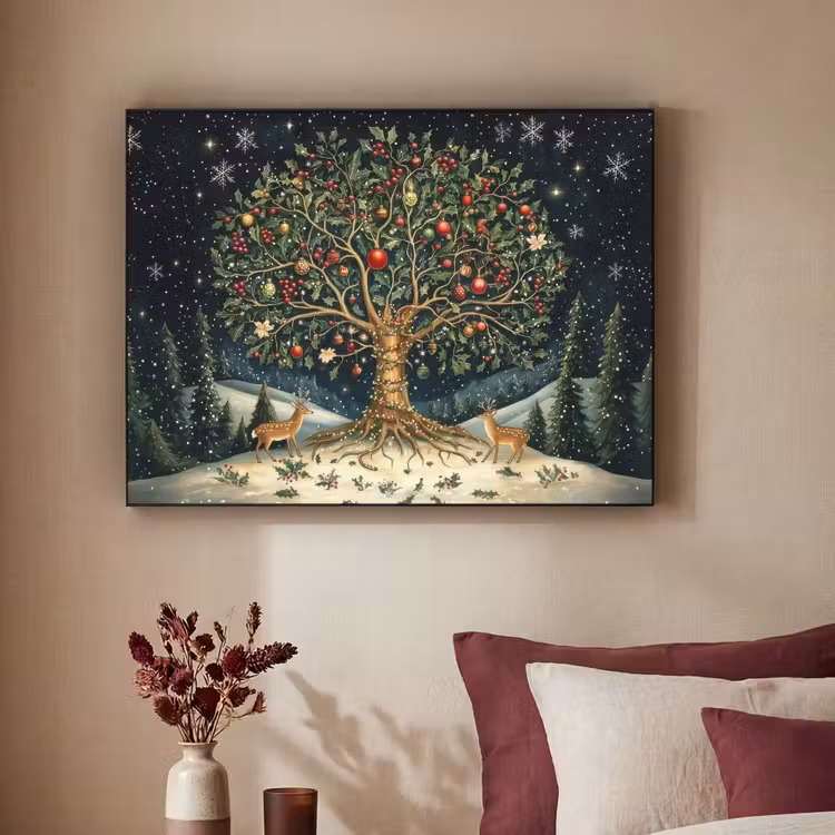 Art Frame - Feestboom - Winterhemel - Kleurrijk — 2