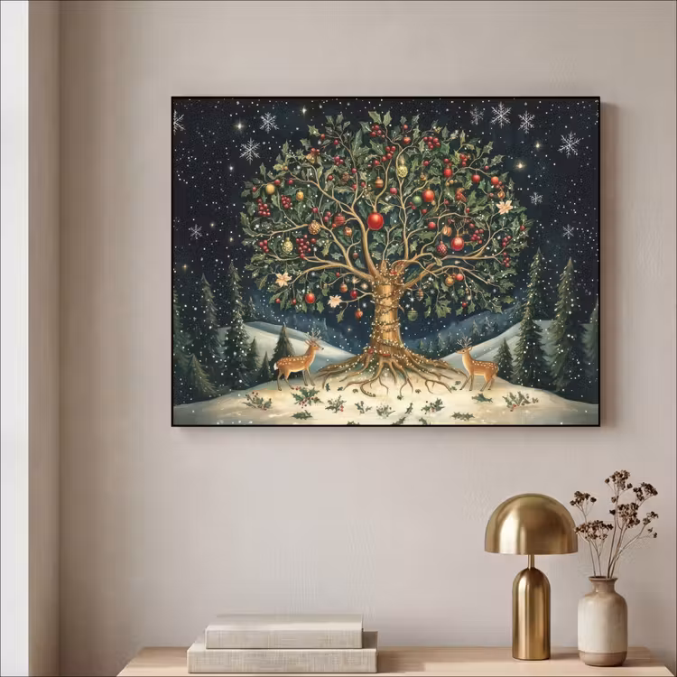 Art Frame - Feestboom - Winterhemel - Kleurrijk — 3