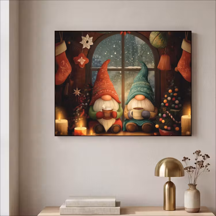 Art Frame - Gnooms - Kerst - Raam - Kleurrijk — 3