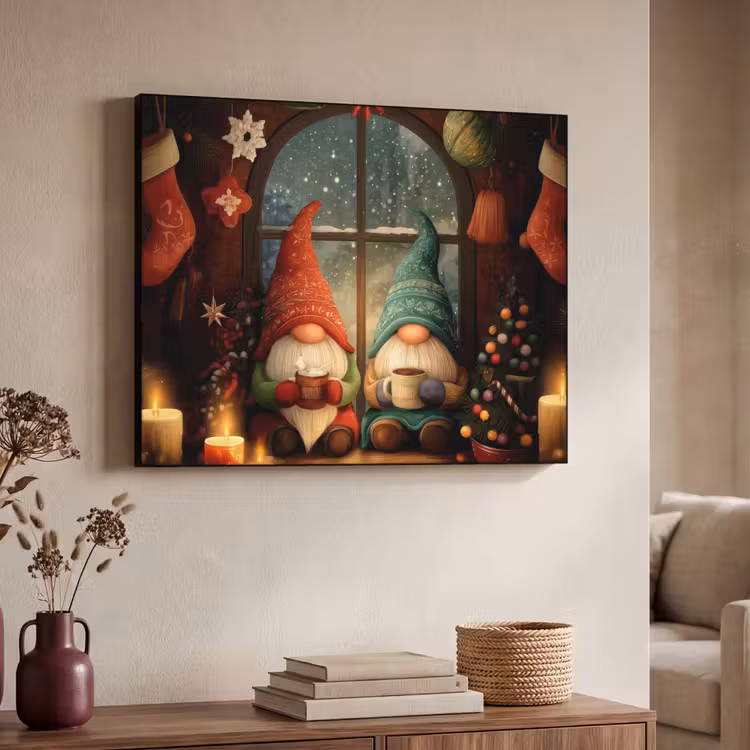 Art Frame - Gnooms - Kerst - Raam - Kleurrijk — 4