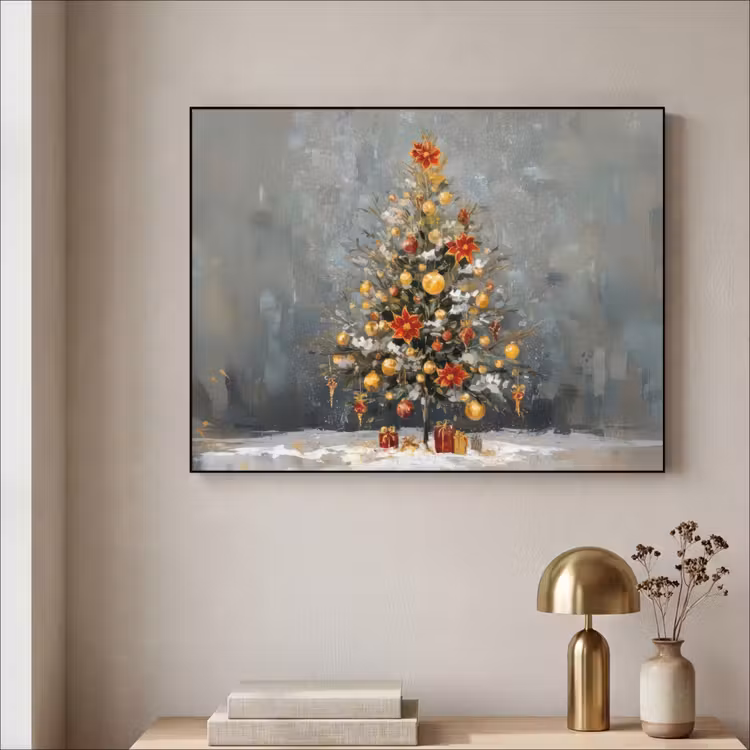 Art Frame - Kerstboom - Cadeaus - Rood - Goud — 3