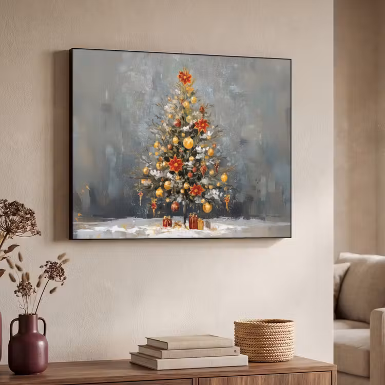 Art Frame - Kerstboom - Cadeaus - Rood - Goud — 4