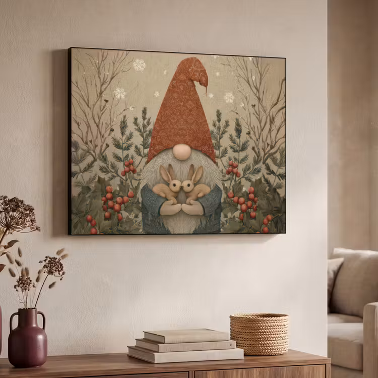 Art Frame - Kerstgnome - Konijntjes - Kleurrijk — 4