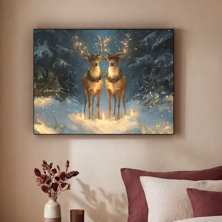 Art Frame - Dennensprookje - Rendier - Nacht — 2