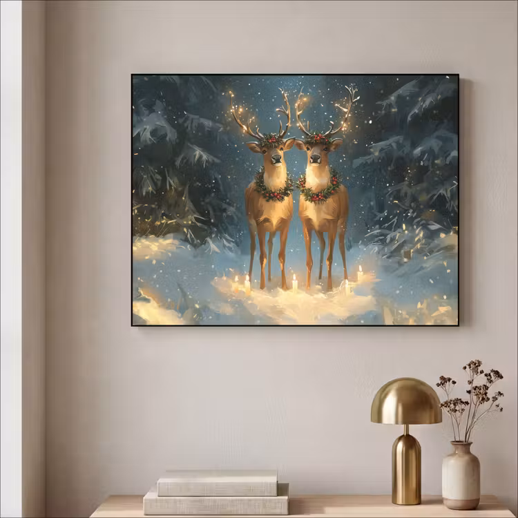 Art Frame - Dennensprookje - Rendier - Nacht — 3