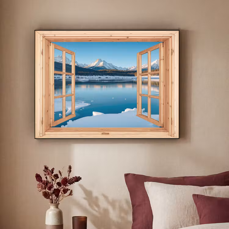Art Frame - Doorkijk - Landschap - Winter - Meer - Bergen - Uitzicht — 2