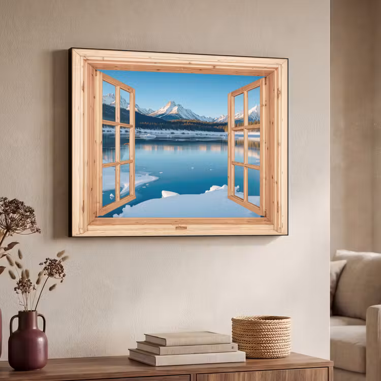 Art Frame - Doorkijk - Landschap - Winter - Meer - Bergen - Uitzicht — 4