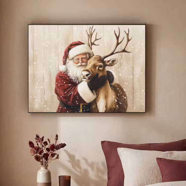 Art Frame - Kerstman - Rendier - Sneeuw - Kleurrijk — 2