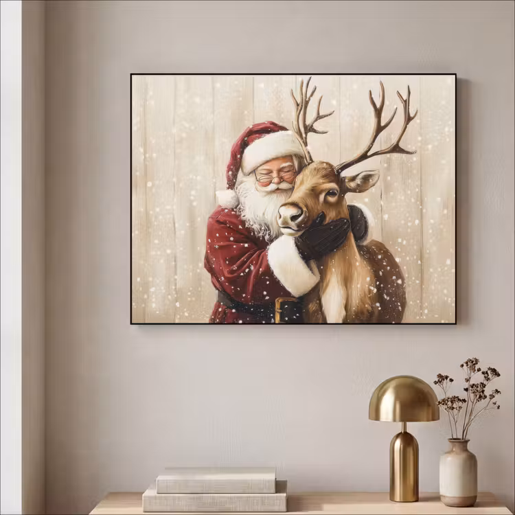 Art Frame - Kerstman - Rendier - Sneeuw - Kleurrijk — 3
