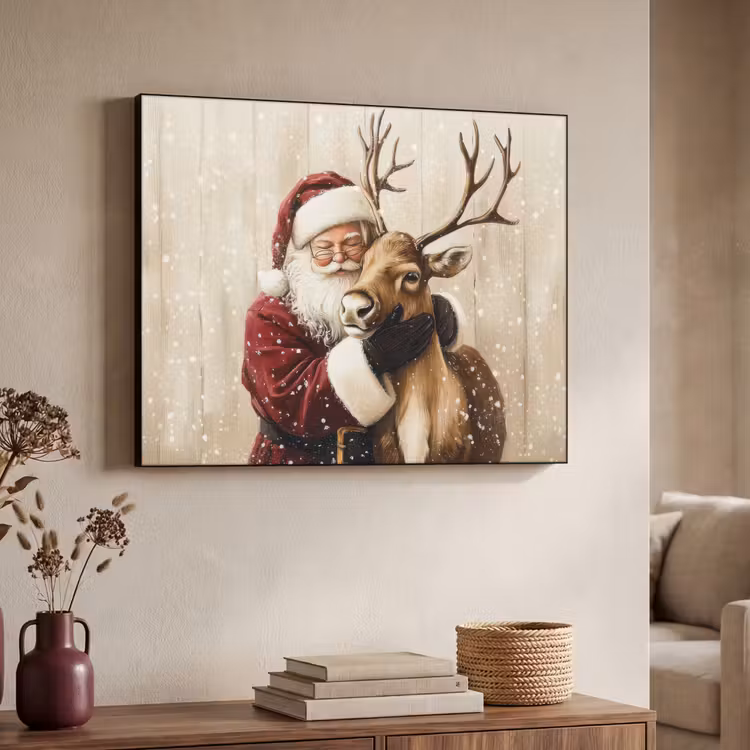 Art Frame - Kerstman - Rendier - Sneeuw - Kleurrijk — 4