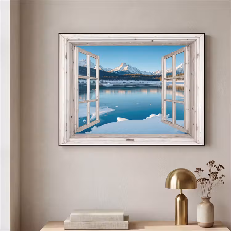 Art Frame - Landschap - Winter - Meer - Bergen - Uitzicht - Doorkijk - Licht — 3