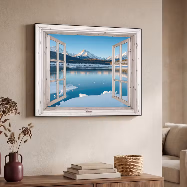 Art Frame - Landschap - Winter - Meer - Bergen - Uitzicht - Doorkijk - Licht — 4