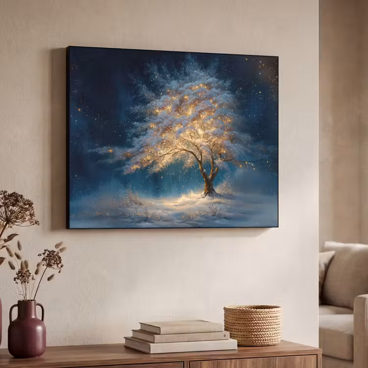 Art Frame - Levensboom - Nacht - Donker - Blauw — 4
