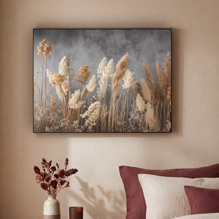 Art Frame - Gedroogde Veldbloemen - Grijs - Beton — 2