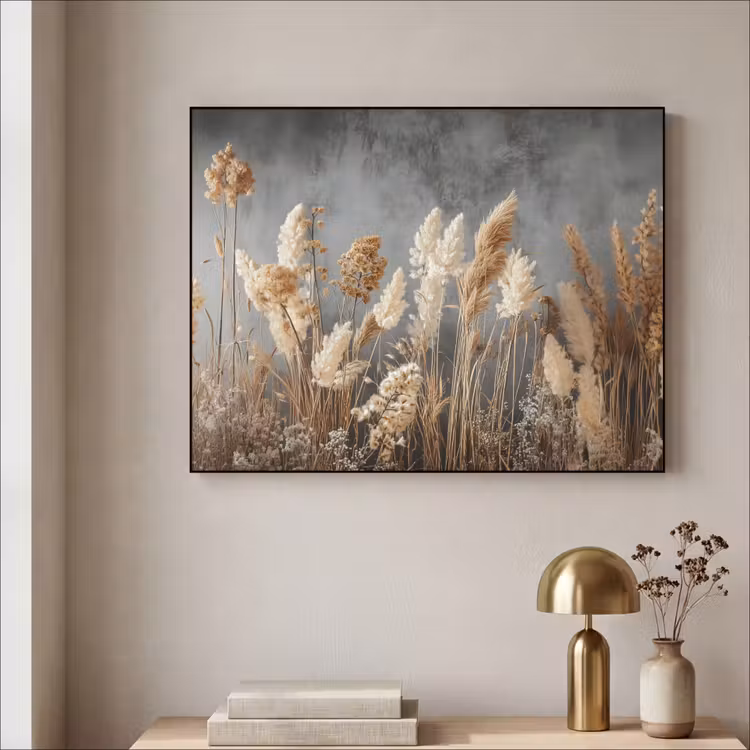 Art Frame - Gedroogde Veldbloemen - Grijs - Beton — 3