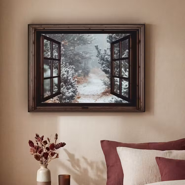 Art Frame - Bos - Winter - Bomen - Natuur - Pad - Doorkijk — 2