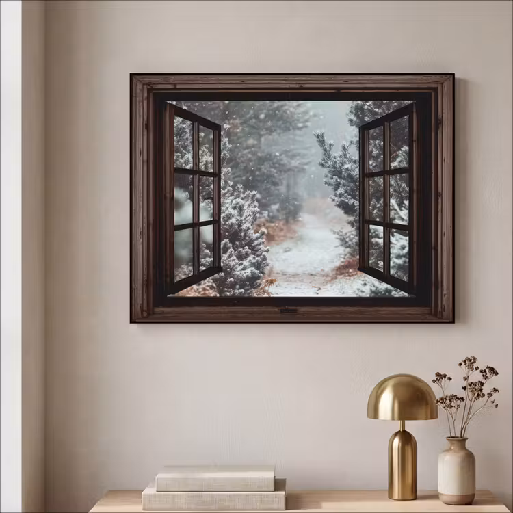 Art Frame - Bos - Winter - Bomen - Natuur - Pad - Doorkijk — 3