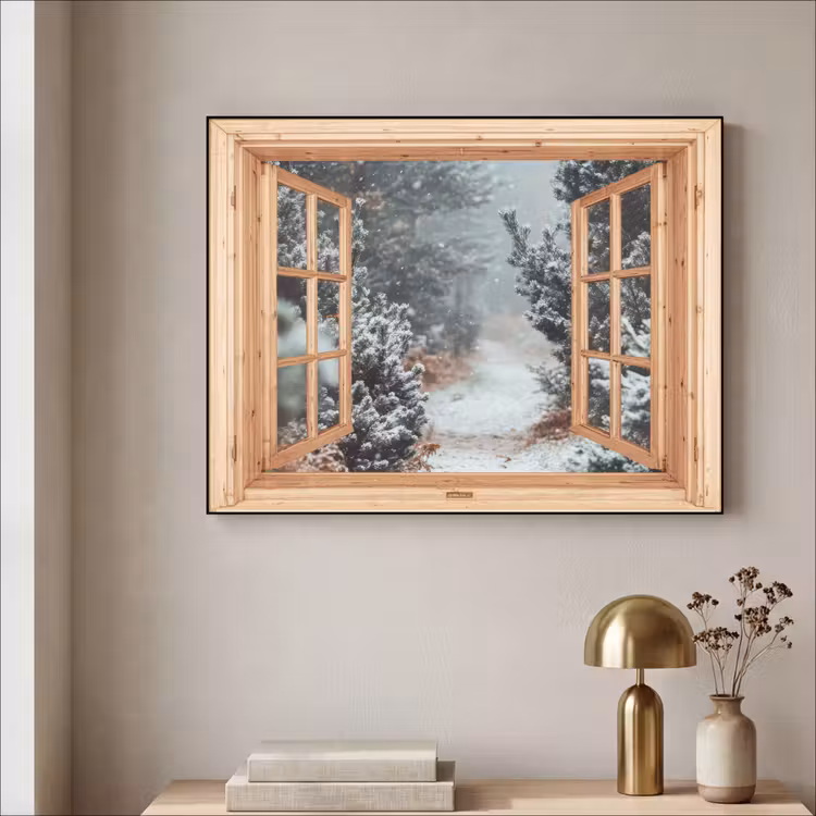 Art Frame - Bos - Winter - Bomen - Natuur - Pad - Doorkijk — 3