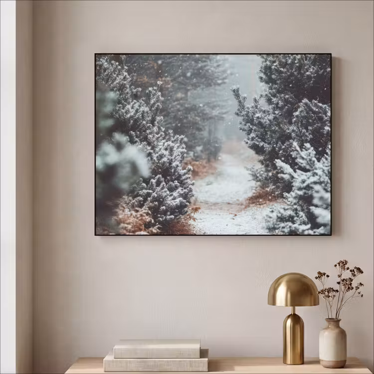 Art Frame - Bos - Winter - Bomen - Natuur - Pad - Sneeuw — 3