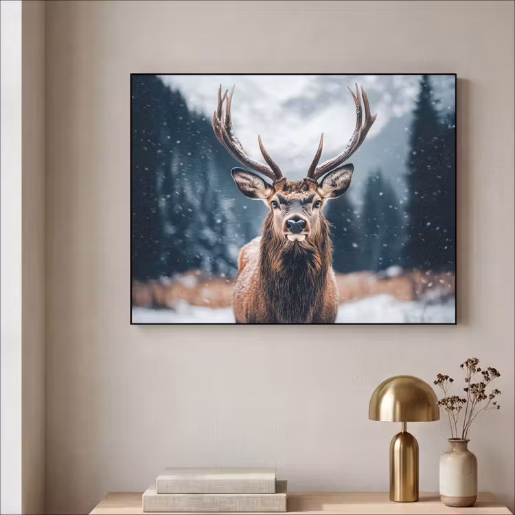 Art Frame - Hert - Dieren - Landschap - Winter - Sneeuw — 3