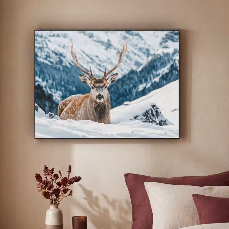 Art Frame - Hert - Landschap - Winter - Natuur - Dieren - Bergen — 2