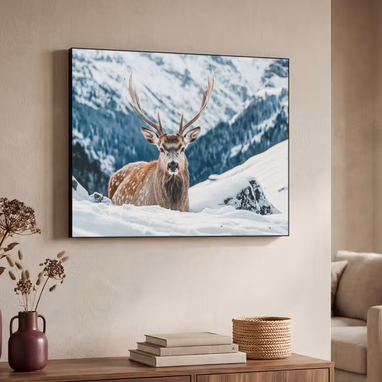 Art Frame - Hert - Landschap - Winter - Natuur - Dieren - Bergen — 4