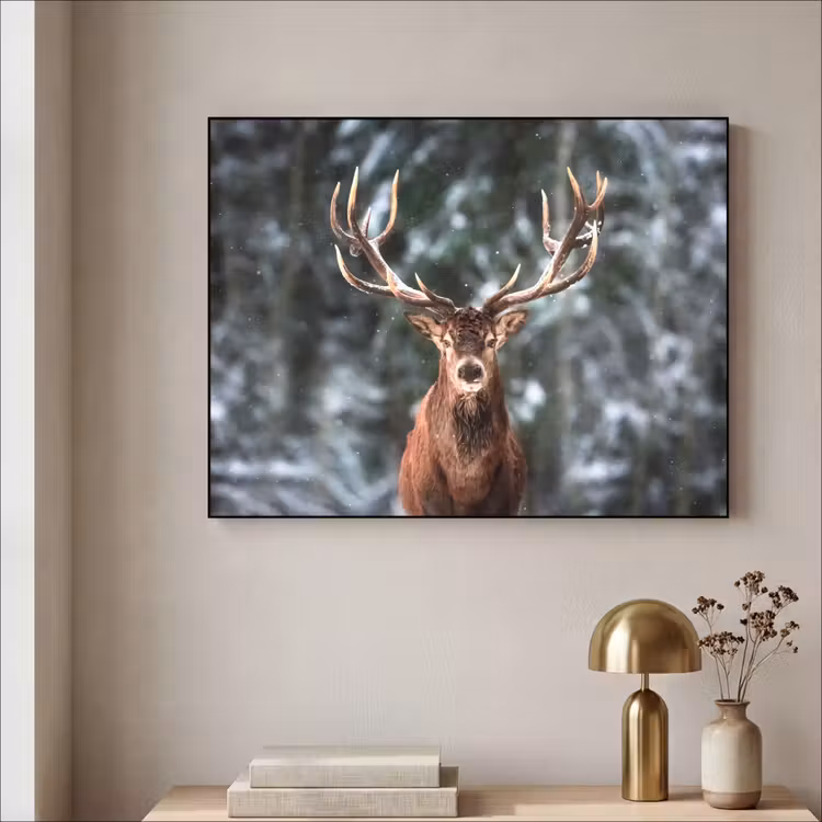 Art Frame - Hert - Winter - Sneeuw - Bos - Natuur - Dier — 3